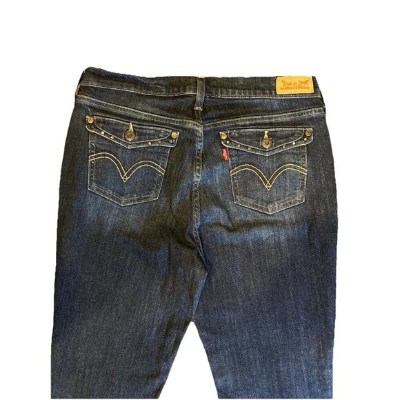Levi's 515 Jeans Women's Size 10M 30x32 Bootcut Blue Denim Embroidered Pockets - Picture 5 of 9